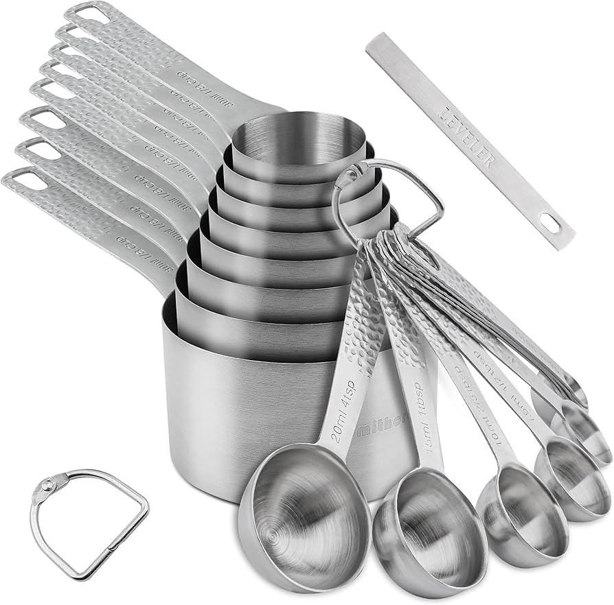 Smithcraft Measuring Cups and Spoons Set, 18 Piece Measuring Cup Set, 18/8 Stainless Steel Measur... | Amazon (US)