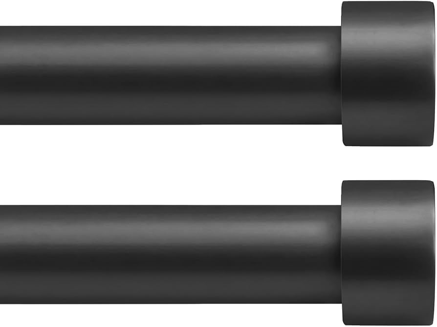 2 Pack Curtain Rod for Window 28-48’’(2.3-4ft), Matte Black Heavy Duty Curtain Rod with Cap F... | Amazon (US)