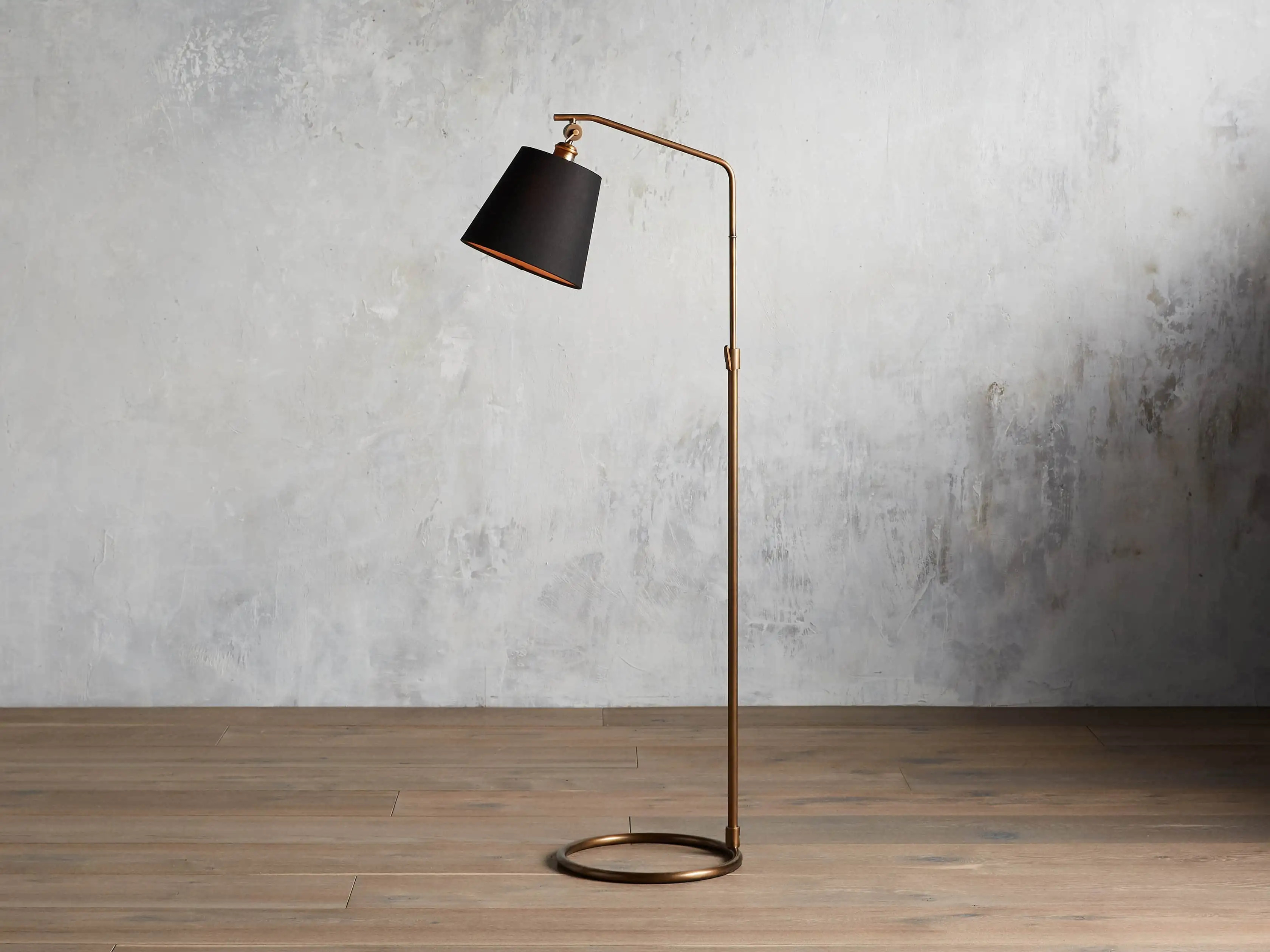 Kellen Antiqued Brass Floor Lamp | Arhaus