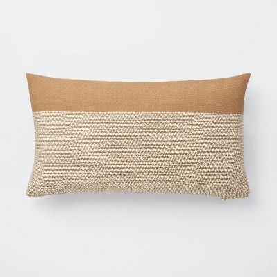 Oversized Color Block Lumbar Throw Pillow Cream/Brown - Threshold&#8482; designed with Studio McG... | Target