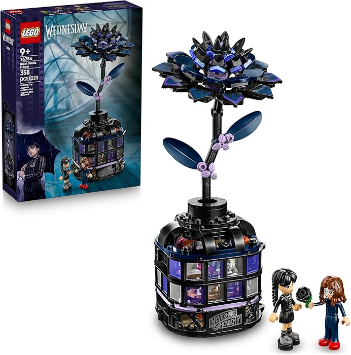 LEGO Wednesday Black Dahlia Flower Building Toy - Pretend Play Set for Girls & Boys, Ages 9+ - wi... | Amazon (US)