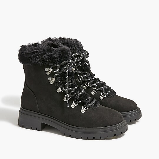 Faux-fur winter hiking boots | J.Crew Factory