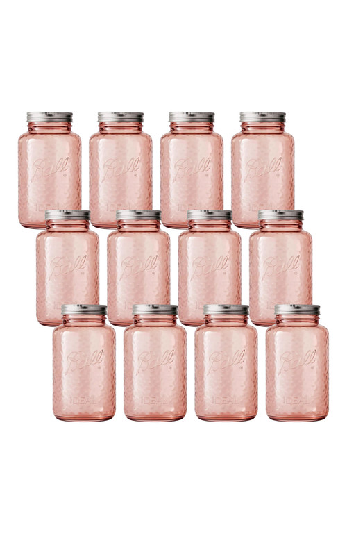 Ball Vintage Glass Mason Jars, 32 Ounce, Pack of 12 in Rose at Nordstrom | Nordstrom