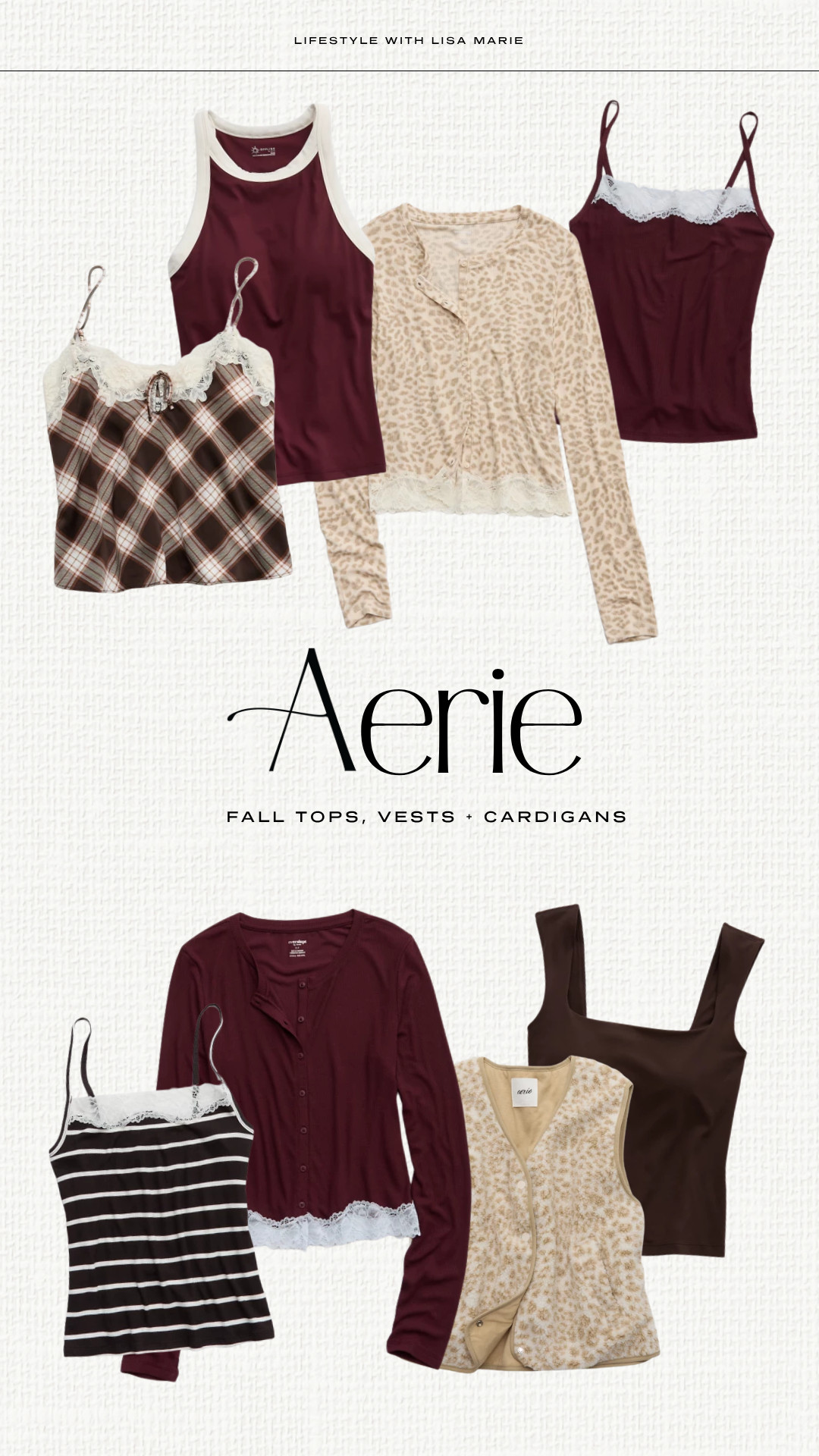 Aerie fall tops, vests and cardigans! Plaid and striped tops. Leopard print sweaters. Elevated casual outfits. Lace trim tops and sweaters. Two piece matching top and sweater sets. Built in bra tops. Neutral fall outfits. Tops for fall events, festivals, showers and vacations.

#LTKSeasonal #LTKSaleAlert #LTKPetite