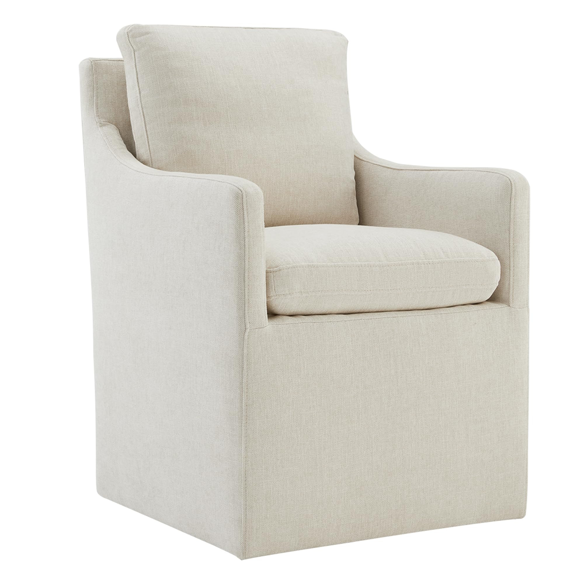 Upholstered Dining Chairs with Casters Easy Assembly Modern Accent Armchair with Rollers for Dini... | Amazon (US)