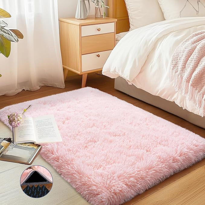 Pink Area Rug for Bedroom, 2x3 Small Rugs for Living Room Nursery Kids Room Dorm Home Decor Aesth... | Amazon (US)