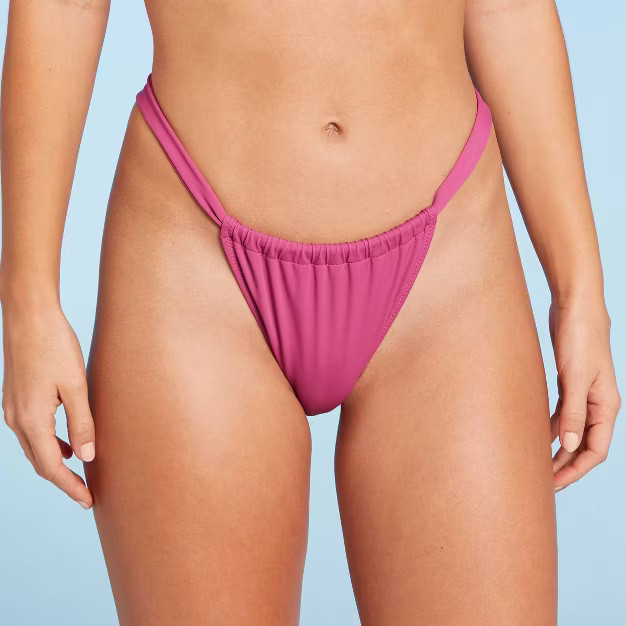 Women's Ultra High Leg Cheeky Bikini Bottom - Shade & Shore™ Pink | Target