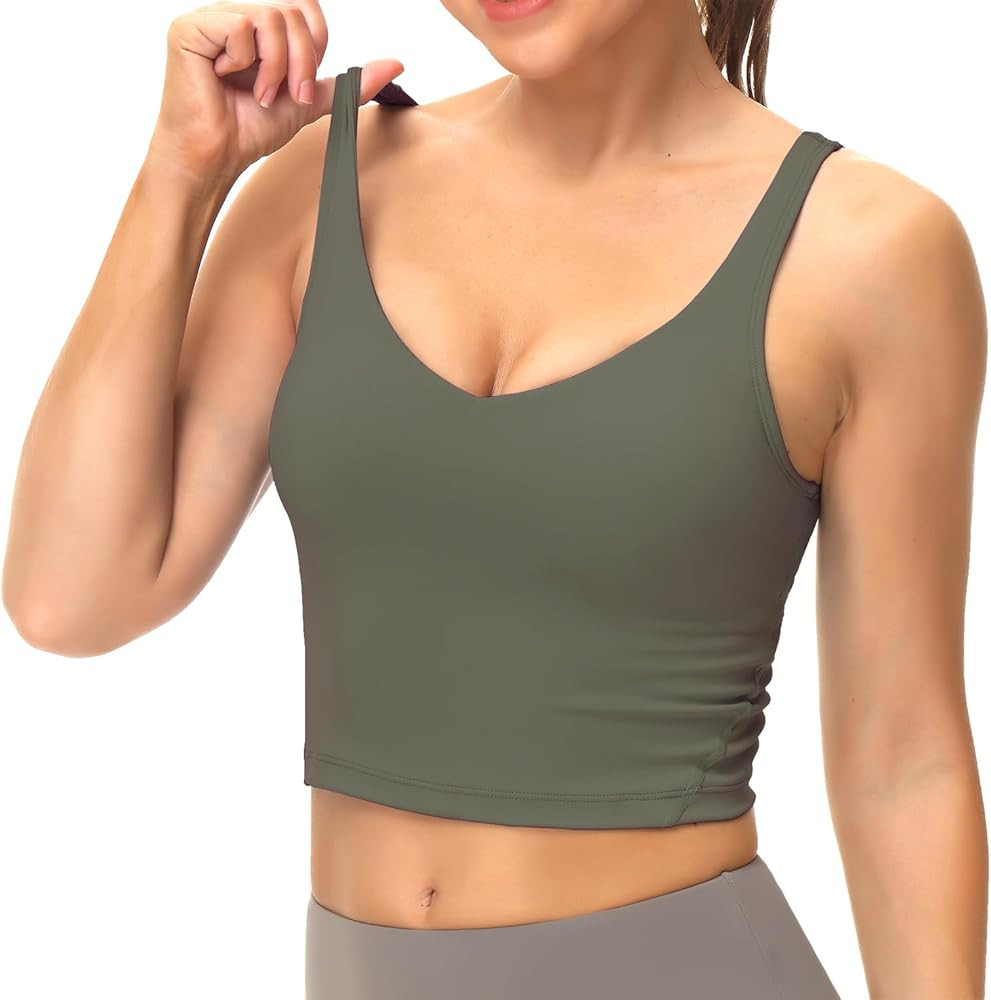 Dragon Fit Sports Bra for Women Longline Padded Yoga Bra Medium Impact Crop Tank Tops for Workout... | Amazon (CA)