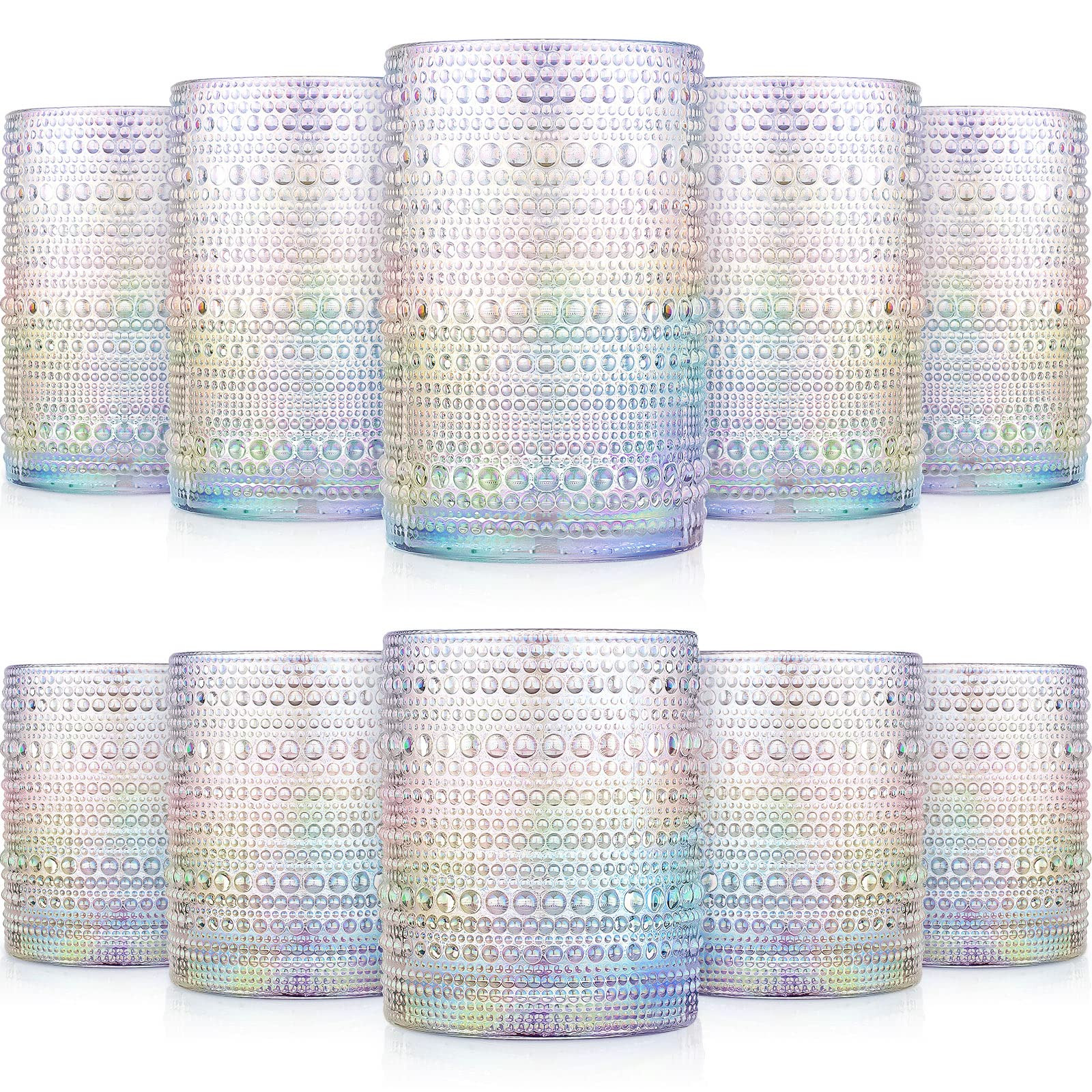 Foaincore 12 Count Hobnail Drinking Glasses Set Vintage Glassware Old Fashioned Beverage Glasses ... | Amazon (US)