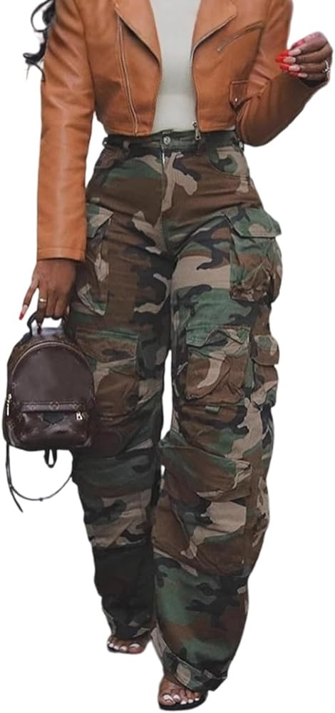 Women's High Waisted Baggy Jeans Casual Loose Wide Leg Denim Pants Ripped Cargo Jeans Streetwear ... | Amazon (US)