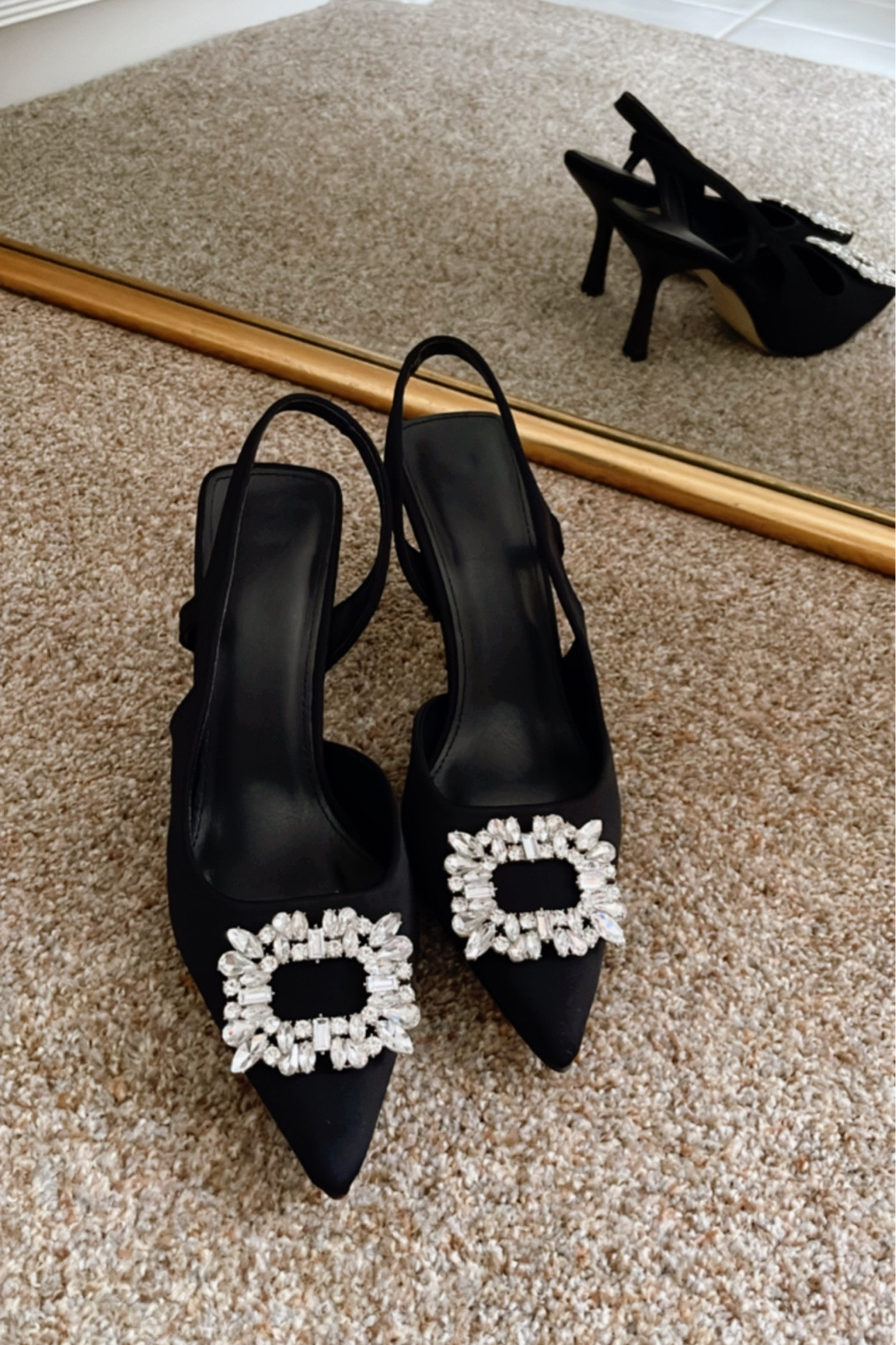 Rhinestone heels. Sparkly heels. Black slingbacks. Holiday style. Holiday party. Party ready  

#LTKHoliday #LTKshoecrush #LTKparties