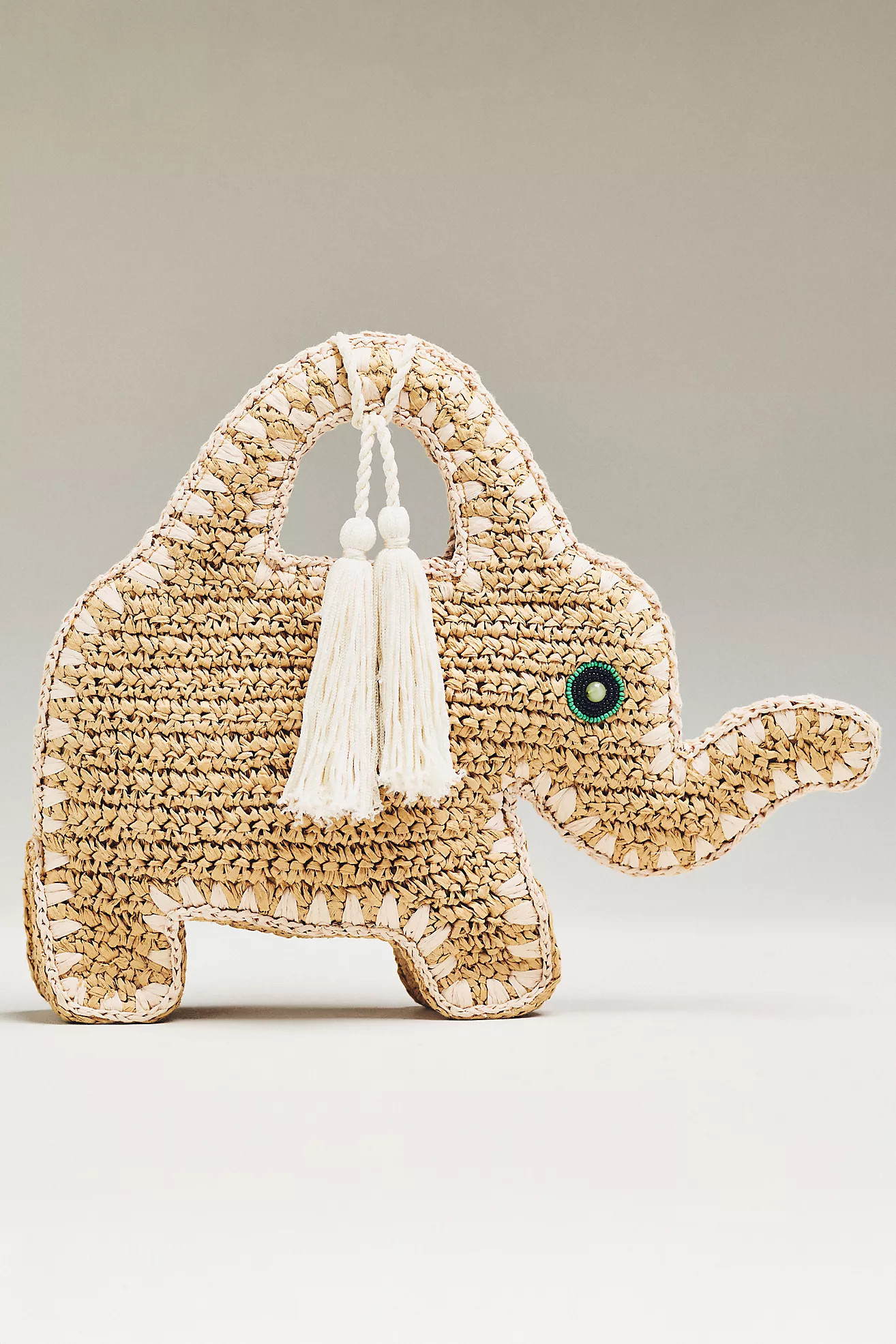 SIMONMILLER Elephant-Shaped Raffia Bag | Anthropologie (US)