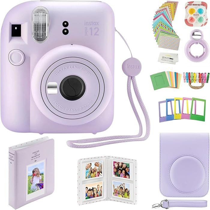 Fujifilm Instax Mini 12 Instant Camera with Case, Decoration Stickers, Frames, Photo Album and Mo... | Amazon (US)