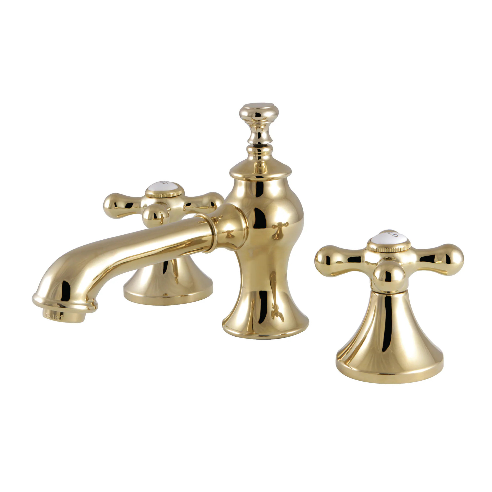 Kingston Brass Vintage Polished brass Widespread 2-handle Low-arc Residential Handle Bathroom Sink Faucet with Drain one_size | WLKC7062AX | Lowe's