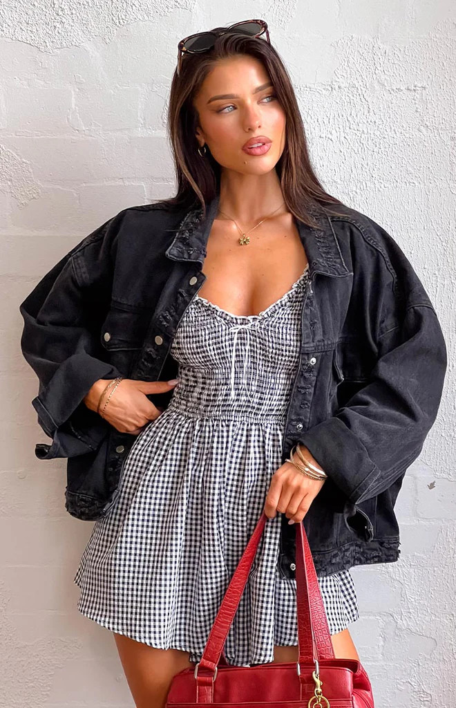 Hugo Black Oversized Denim Jacket | Beginning Boutique (US)