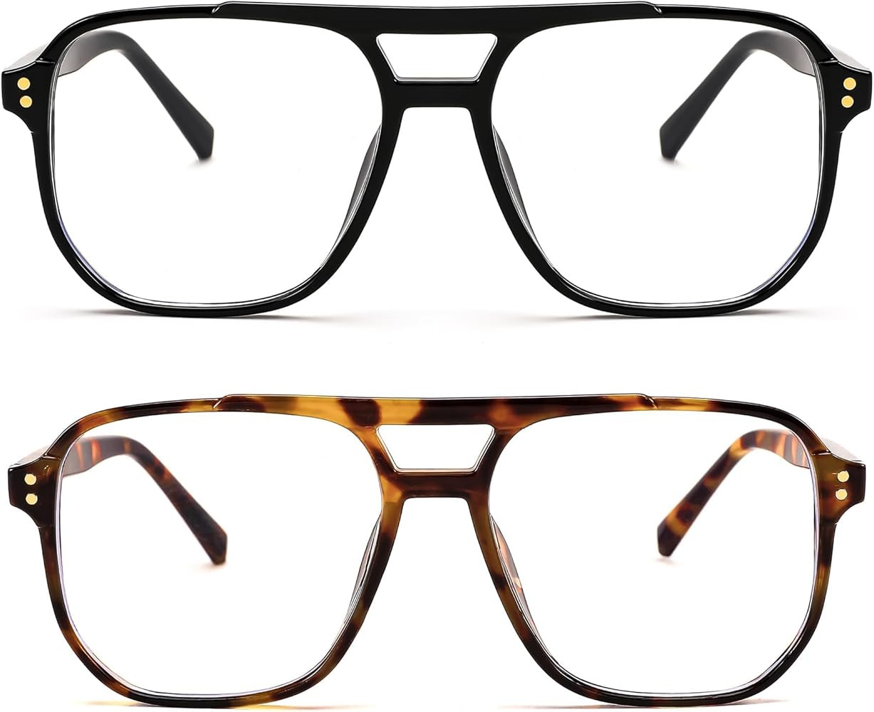 FEISEDY Blue Light Blocking Glasses Fake Nerd Clear Square Computer Lightweight Aviator Glasses F... | Amazon (CA)