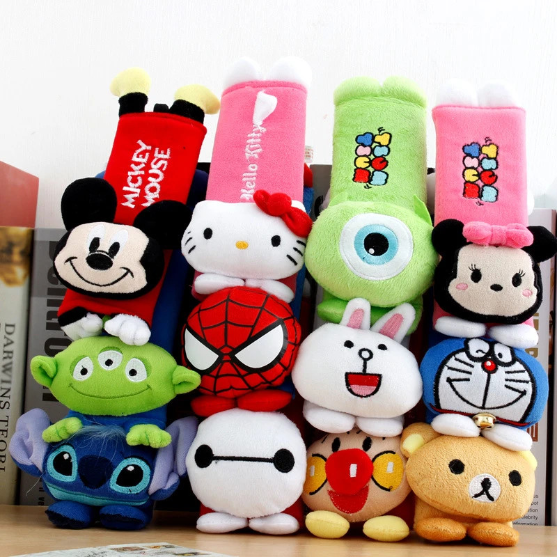 2pcs/set Disney Mickey Mouse Stitch Car Seat Belt Pads Harness Safety Shoulder Strap Backpack Pil... | AliExpress (US)