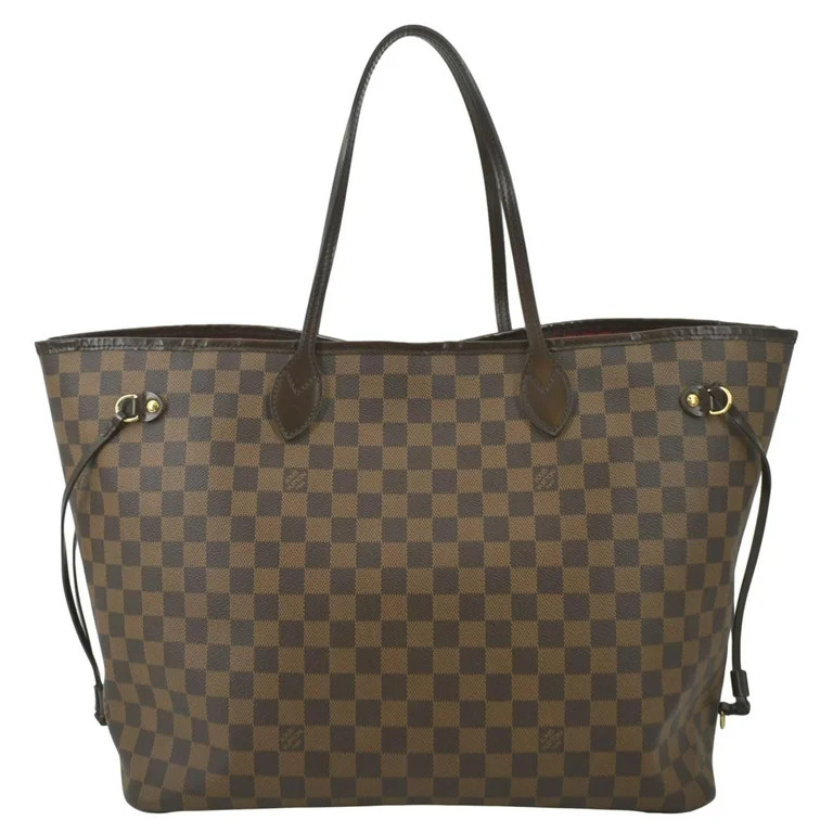 Pre-Owned LOUIS VUITTON Neverfull GM Damier Ebene Tote Shoulder Bag Brown | Walmart (US)