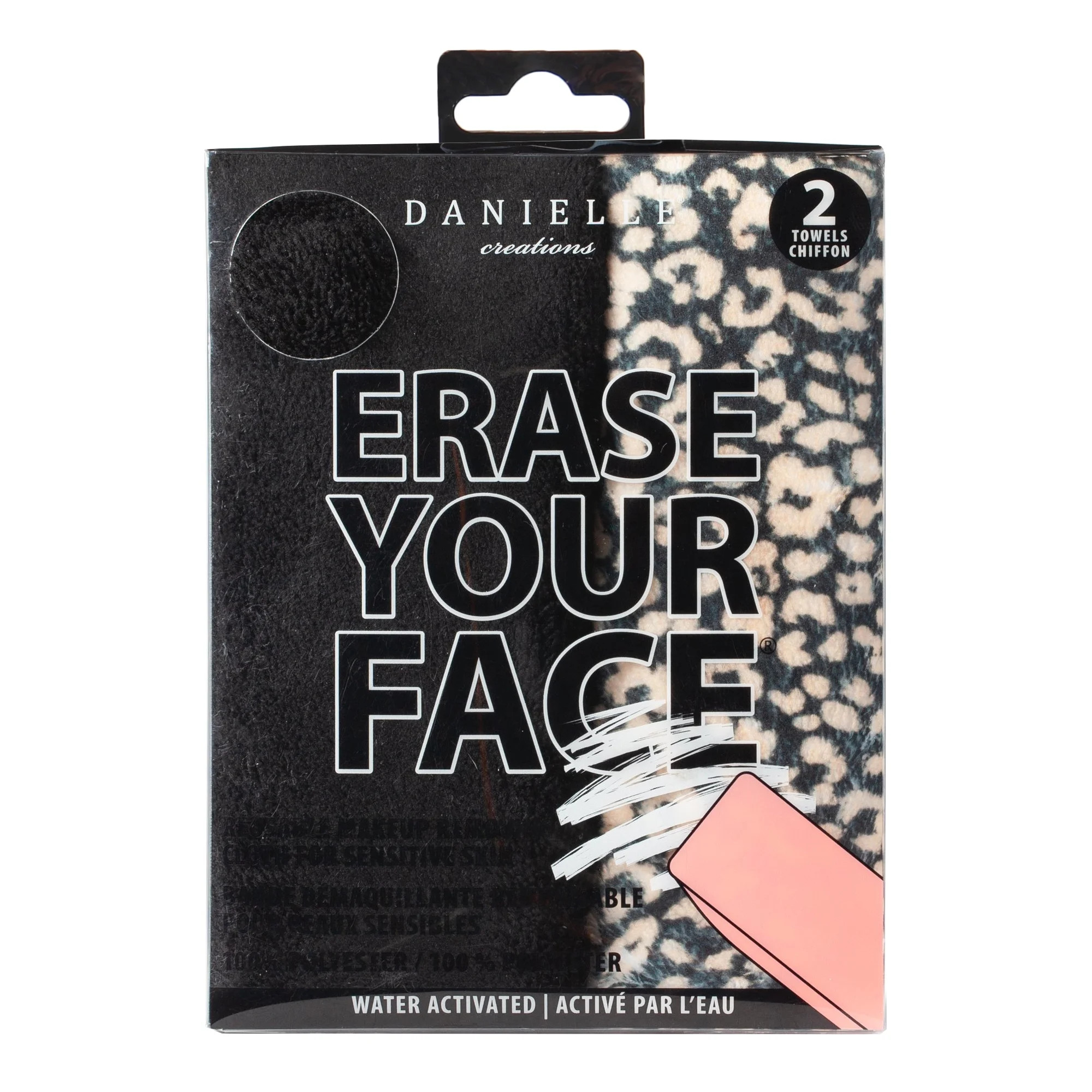 Erase Your Face Makeup Removing Cloths, Black & Leopard 2-Pack - Walmart.com | Walmart (US)