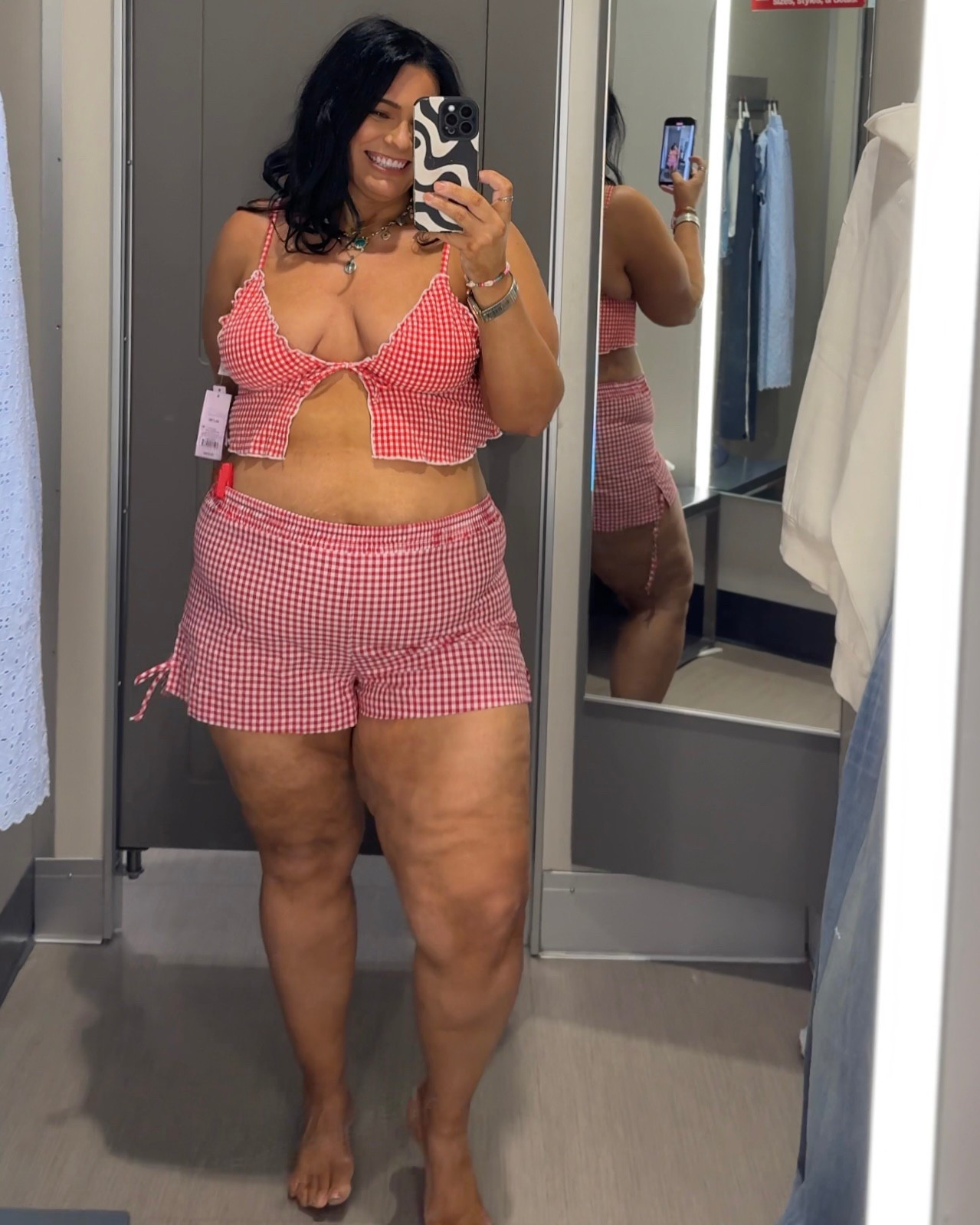 I loved this bathing suit top but it didn’t match the bottoms exactly. Would have loved it if it was black. Shorts are more of a cover up than bathing suit but offer great coverage. They just didn’t quite work with my apron belly in this size, but would be awesome if you want some thigh coverage. Wearing XL on top and XL on bottom. 

#LTKPlusSize #LTKSwim #LTKMidsize