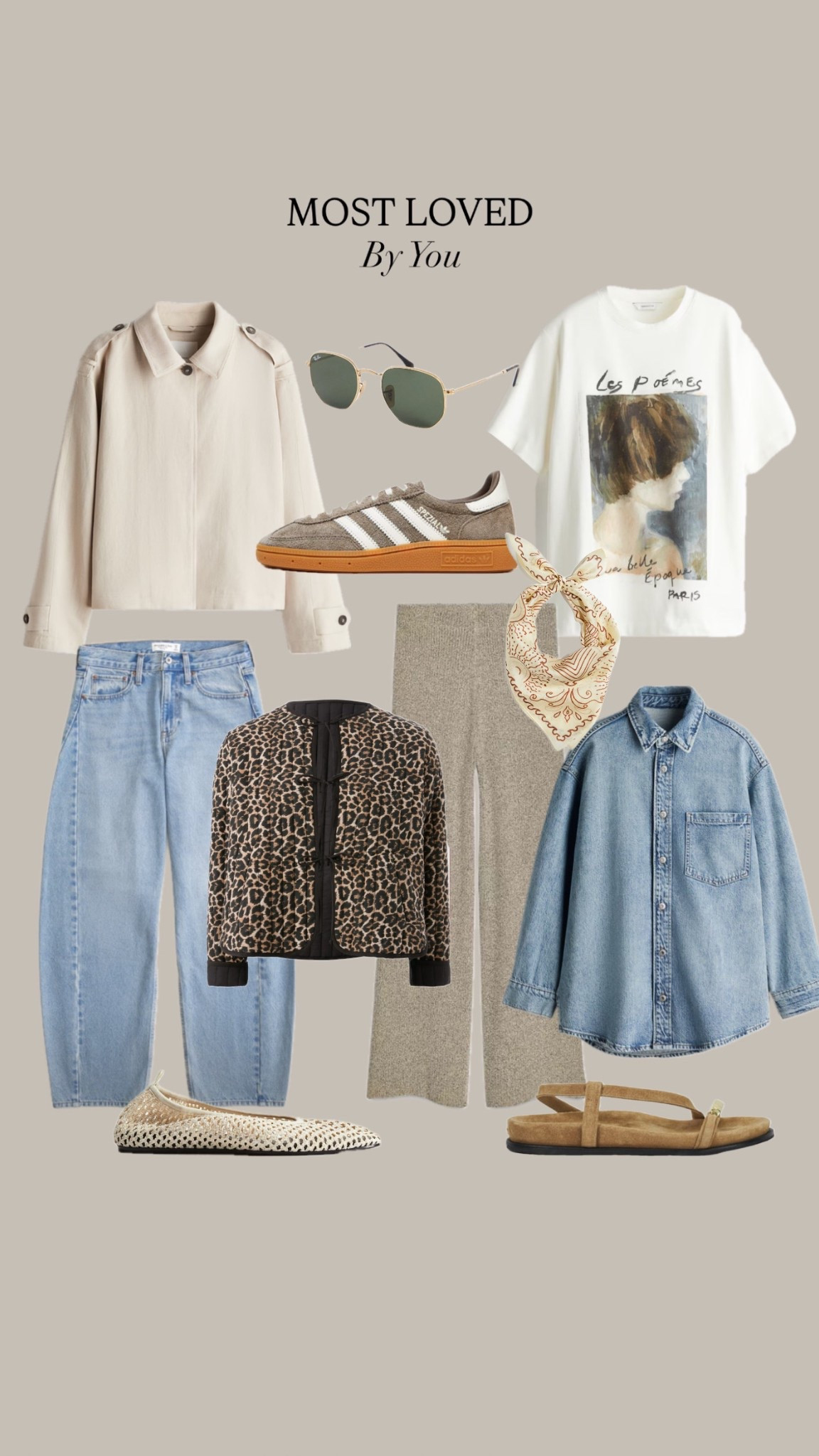 Your most loved pieces this week 🤍

Barrel leg trousers / spring jacket / ballet flats / adidas Spezial / denim shirt / leopard jacket 

#LTKAprilSpotlight #LTKstyletip #LTKspring