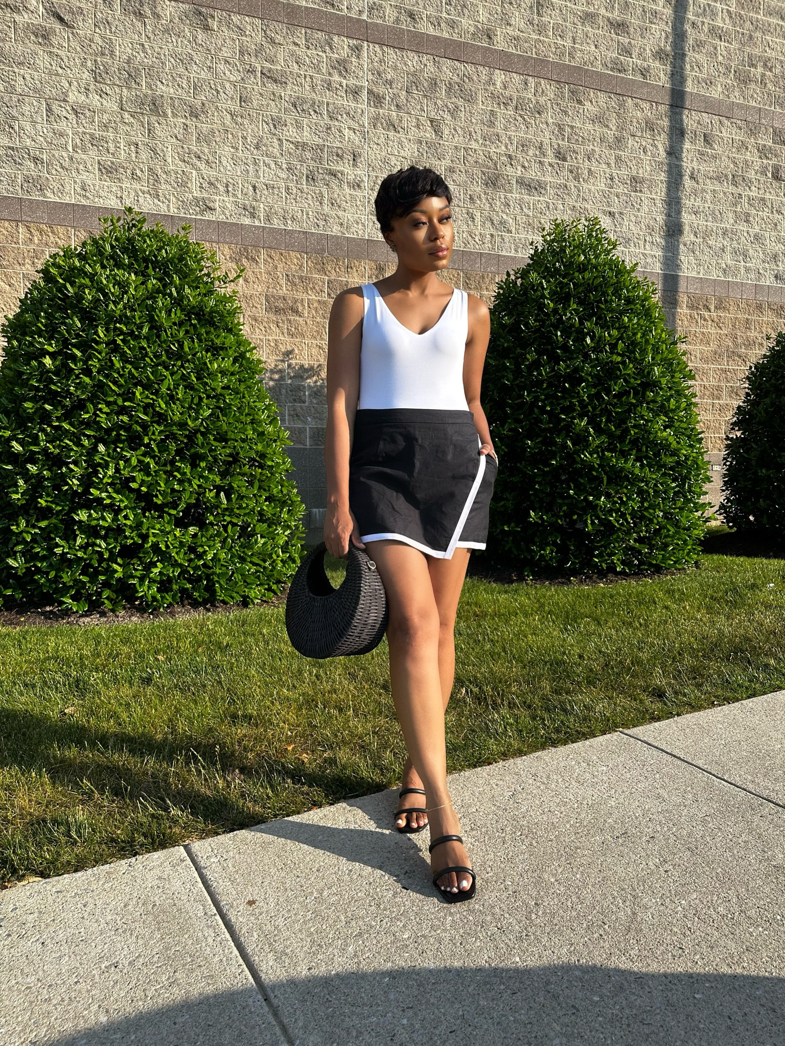 Love how comfortable this skirt (skirt/shorts combo) is. Paired it with a white bodysuit. #ad Everything is from @walmartfashion including the bag and shoes. Perfect summer look. #Walmartfashion #ScoopStyle

#LTKitbag #LTKSeasonal #LTKunder50
