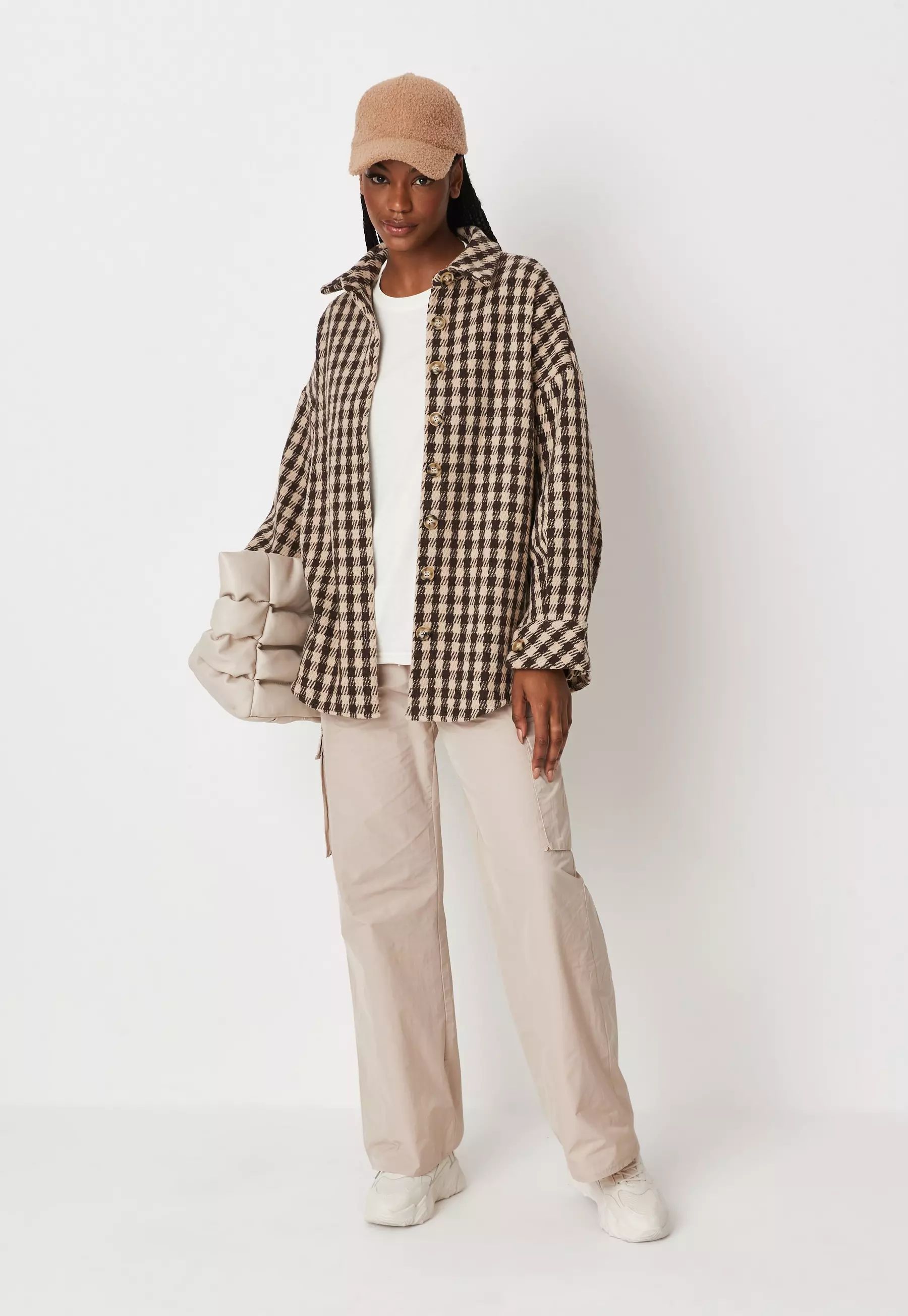 Missguided - Brown Plaid Shacket | Missguided (US & CA)