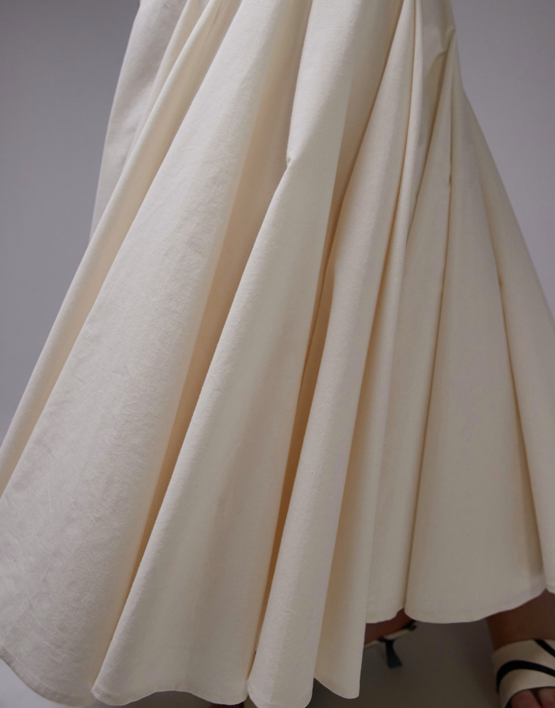 ASOS DESIGN dropped waist panelled maxi skirt in ecru | ASOS (Global)