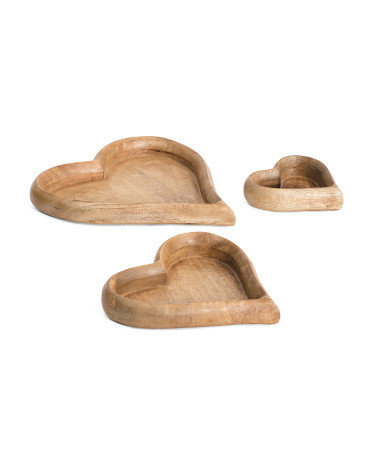 3pk Wood Heart Decorative Trays | TJ Maxx