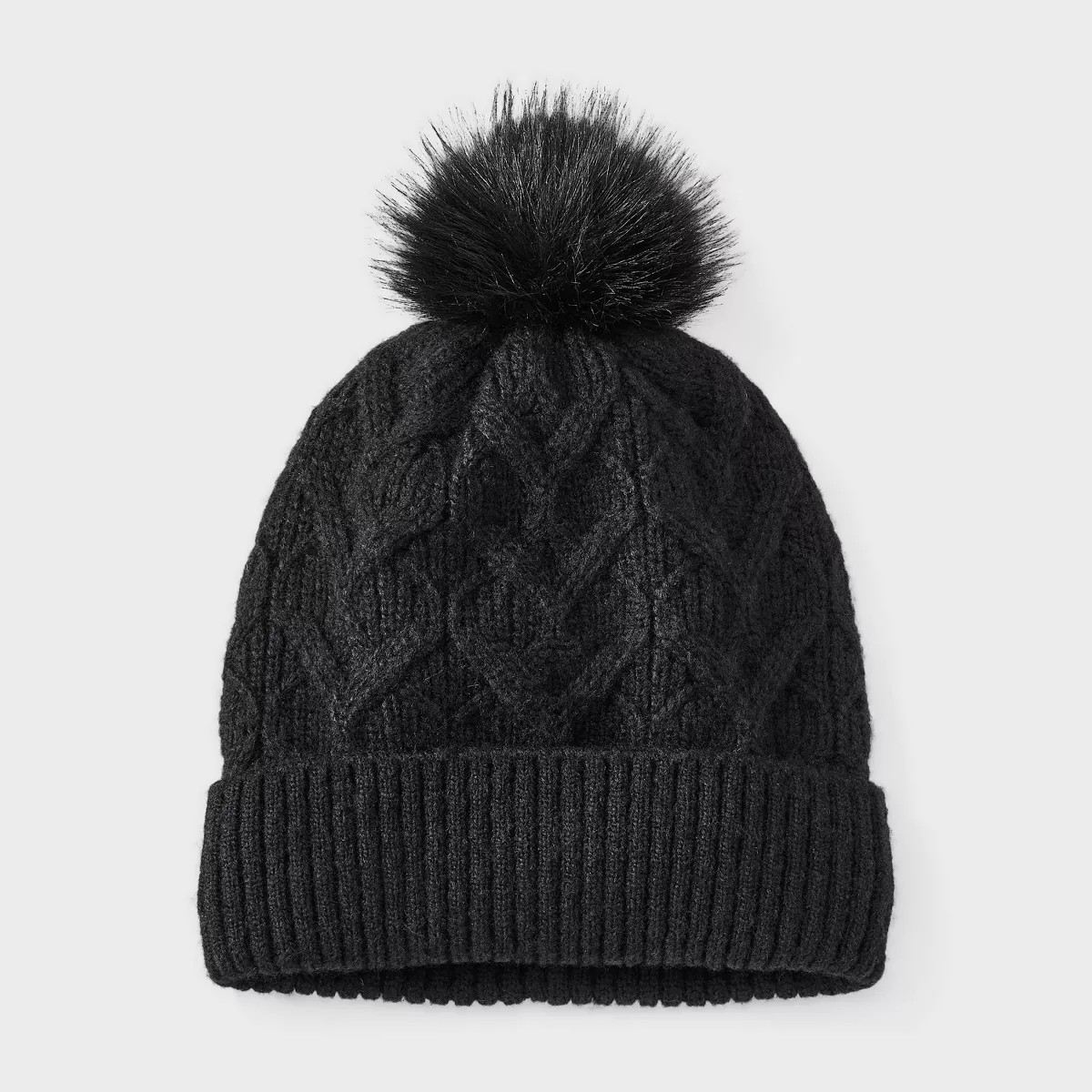 Girls' Cable Heart Beanie Hat - Cat & Jack™ Black | Target