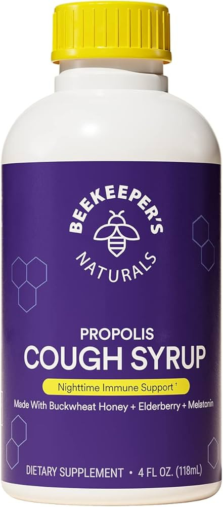 BEEKEEPER’S NATURALS B.Better Nighttime Cough Syrup for Adults - Elderberry Extract, Bee Propol... | Amazon (US)