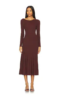 Line & Dot Chera Dress in Chocolate from Revolve.com | Revolve Clothing (Global)