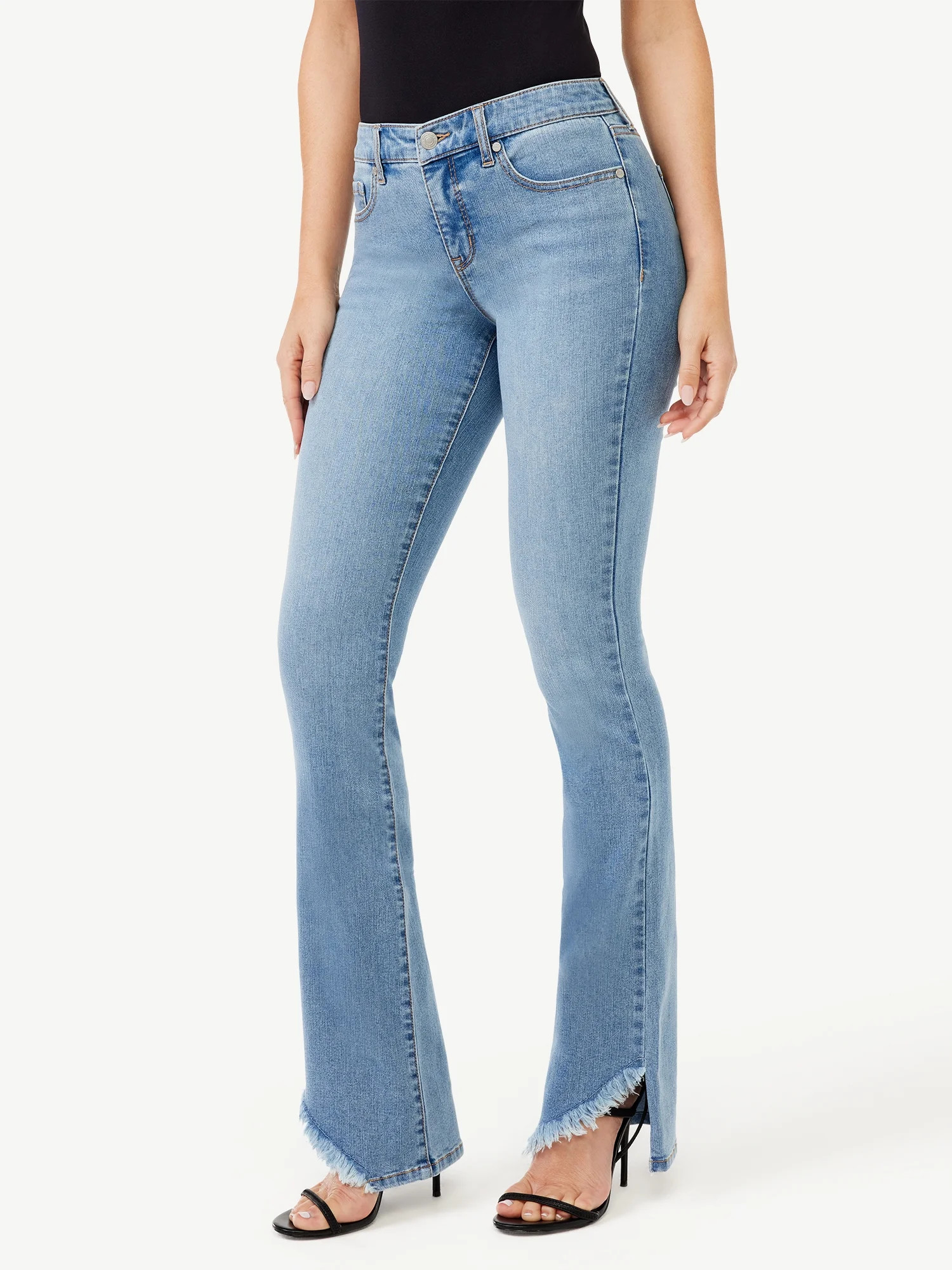 Sofia Jeans by Sofia Vergara Women's Marisol Boot Slant Fray Hem Jeans | Walmart (US)