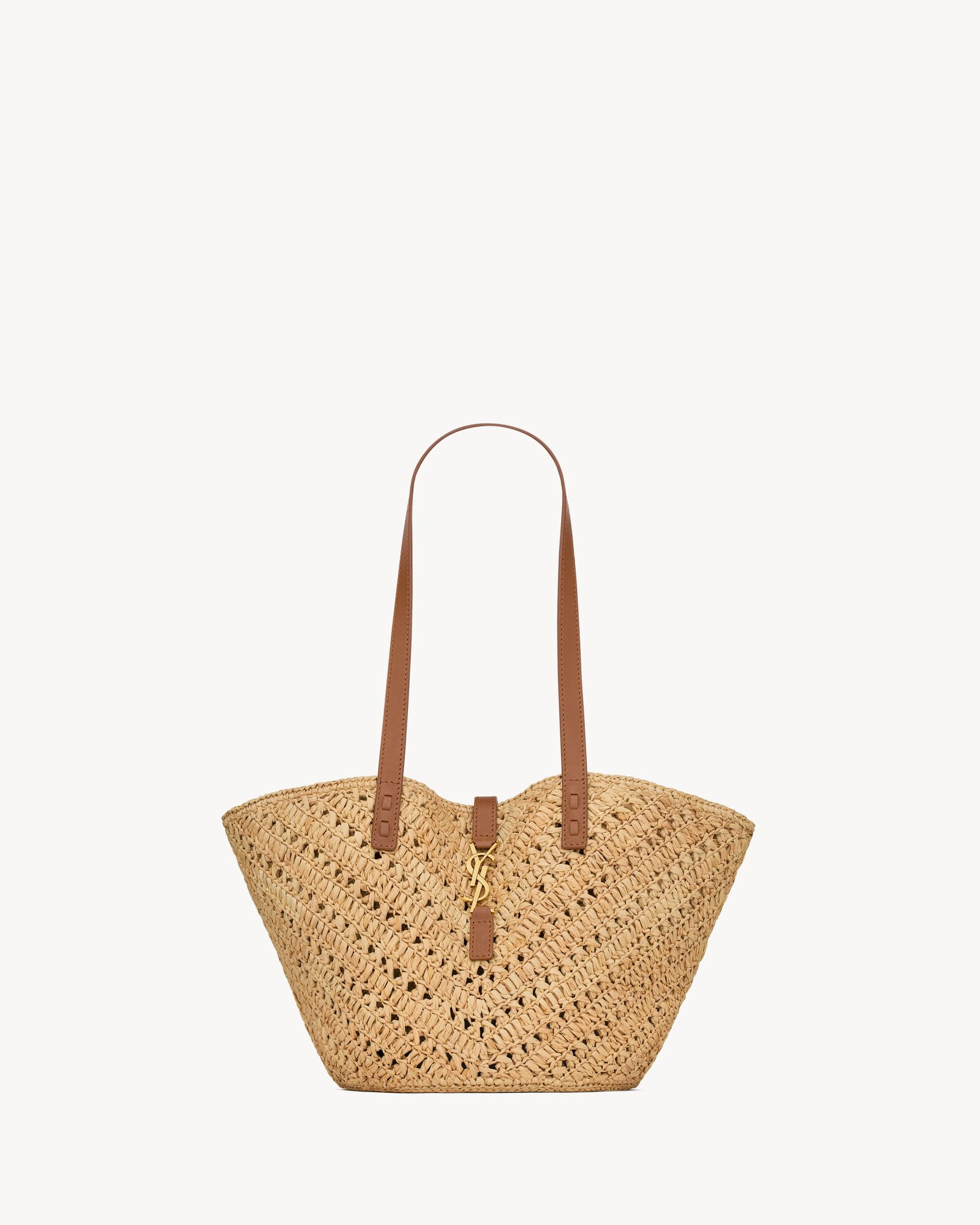 Panier small in raffia and vegetable-tanned leather | Saint Laurent | YSL.com | Saint Laurent Inc. (Global)
