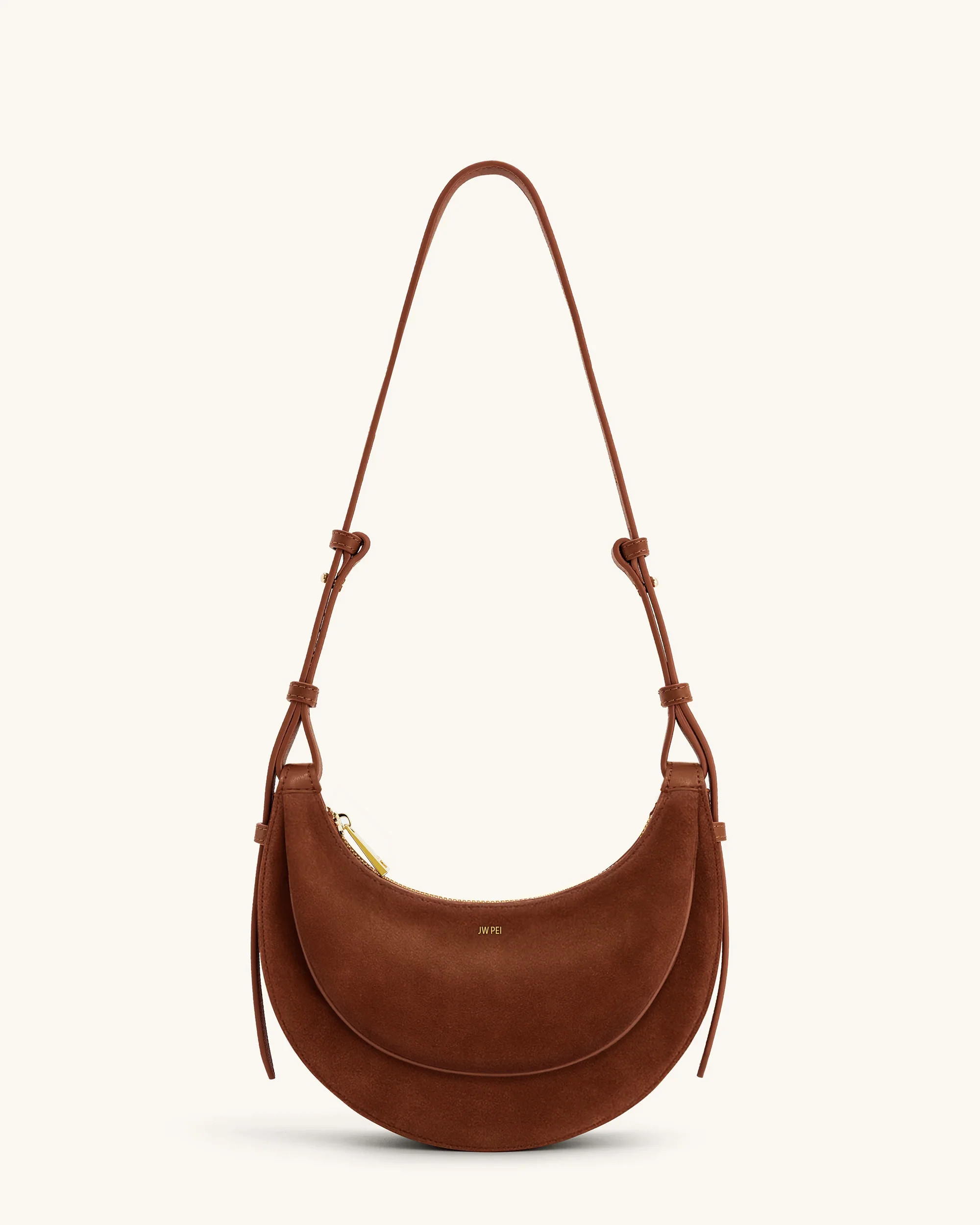 Sharon Faux Suede Crossbody Bag - Brown | JW PEI US