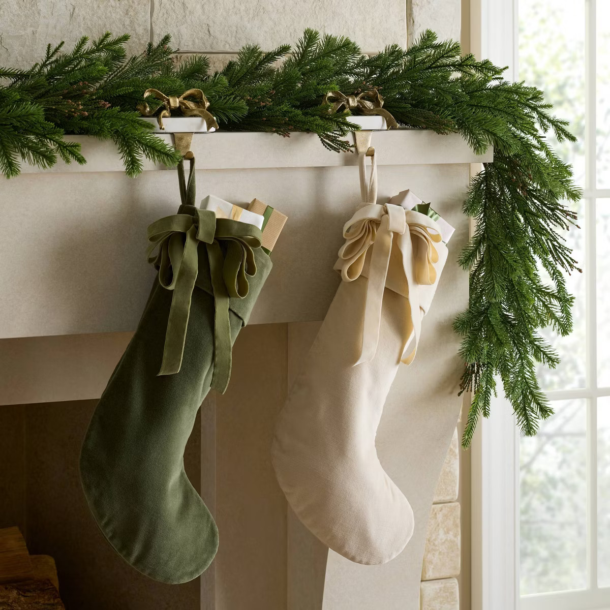 Velvet Bow Stocking - Threshold™ designed with Studio McGee | Target