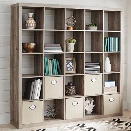 Better Homes and Gardens 25 Cube Organizer Room Divider, Rustic Gray | Walmart (US)