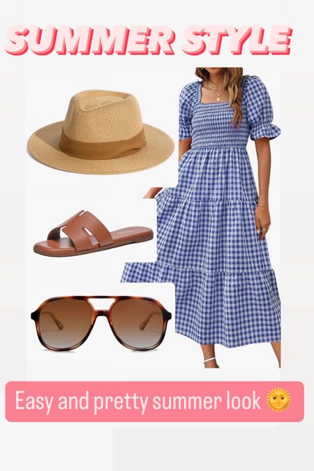 Easiest summer look for any occasion. Loving this blue and white checkered print dress. #amazon

#LTKStyleTip