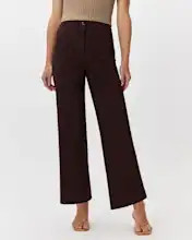 Ultra-Stretch Ponte Cropped Wide Leg Pants in Espresso | Quince