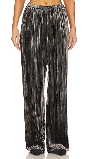 Silk Textured Velvet Easy Wideleg in Anthracite | Revolve Clothing (Global)