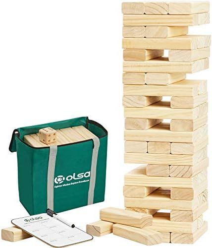 Amazon.com: SWOOC Games - Giant Tower Game | 60 Large Blocks | Storage Crate / Outdoor Game Table... | Amazon (US)