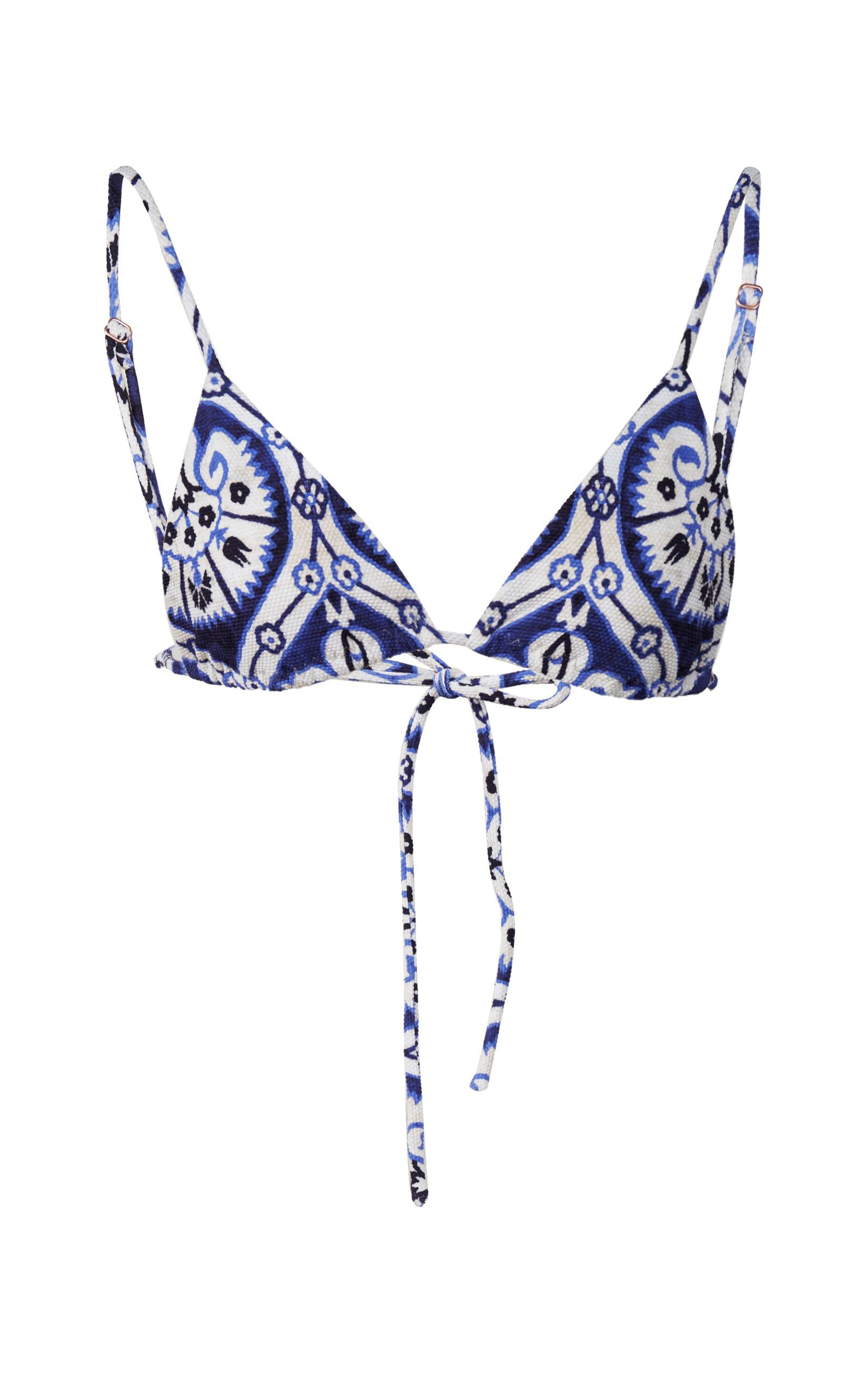 Azure Waters Printed Bikini Top | Moda Operandi (Global)