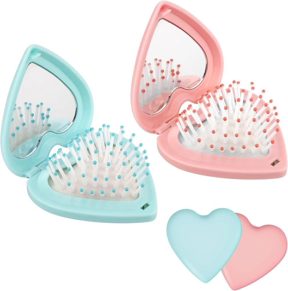 WADY Mini Travel Hair Brush, 2 Pcs Mini Hair Brush for Purse,Folding Hairbrush with Mirror,Compac... | Amazon (CA)