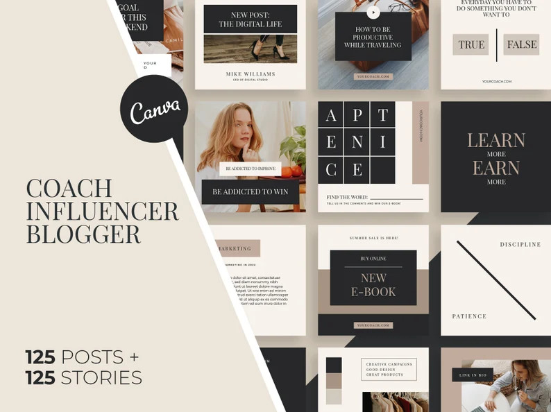 Instagram Creator Coach Influencer Blogger | Canva Template | Instagram for Business | Coach Soci... | Etsy (US)