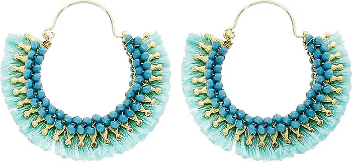 Beaded Fringe Hoop EarringsPANACEA | Nordstrom