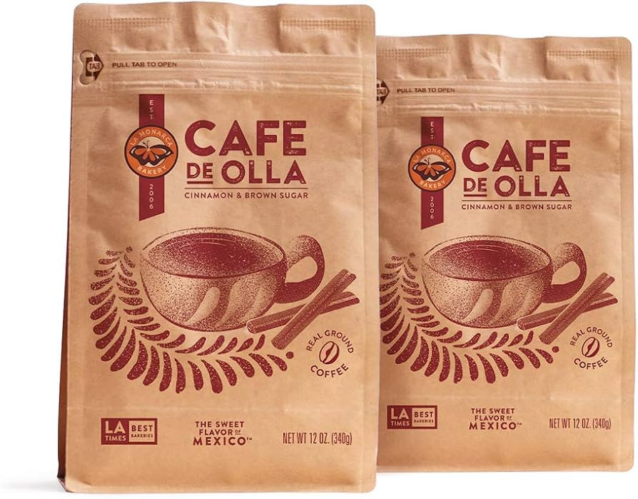 Café De Olla Ground Coffee, 12 Ounce (Pack of 2), Cinnamon and Brown Sugar Spiced Mexican Dark R... | Amazon (US)