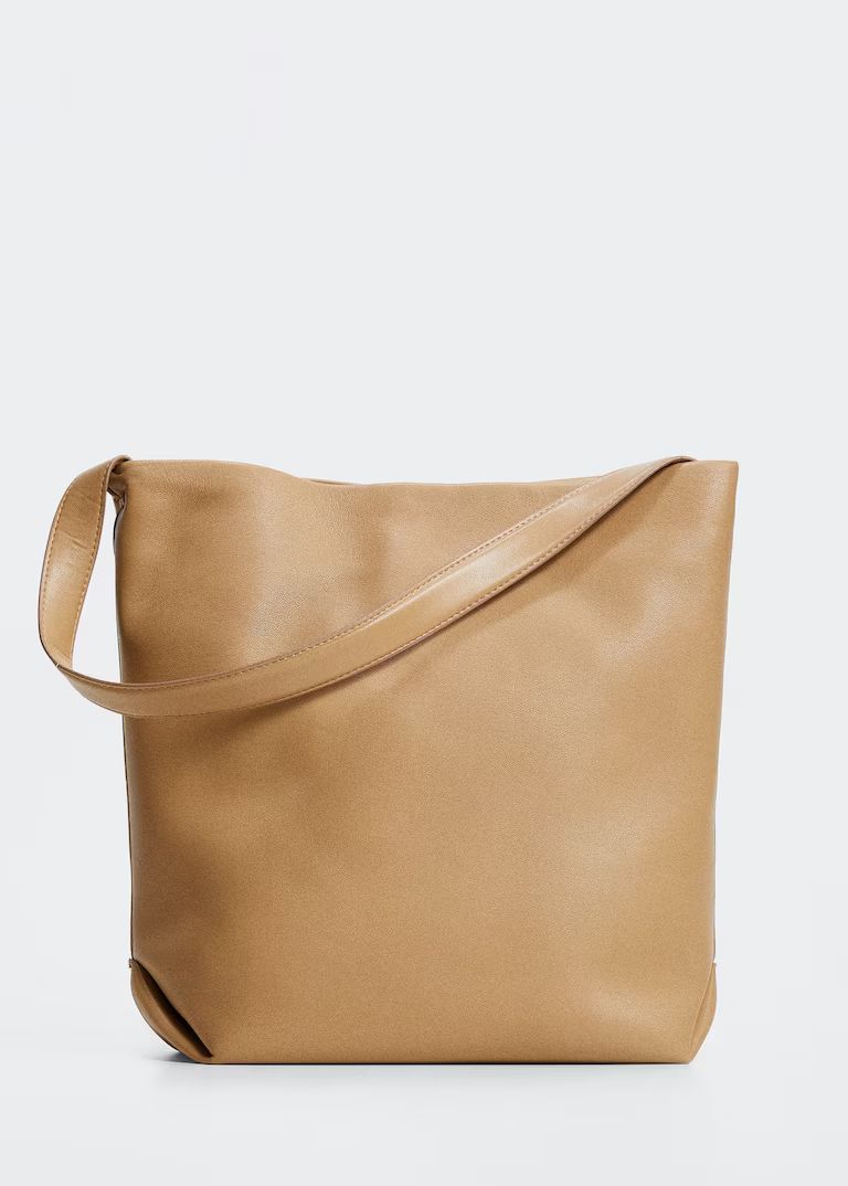 Short handle shopper bag -  Women | Mango USA | MANGO (US)