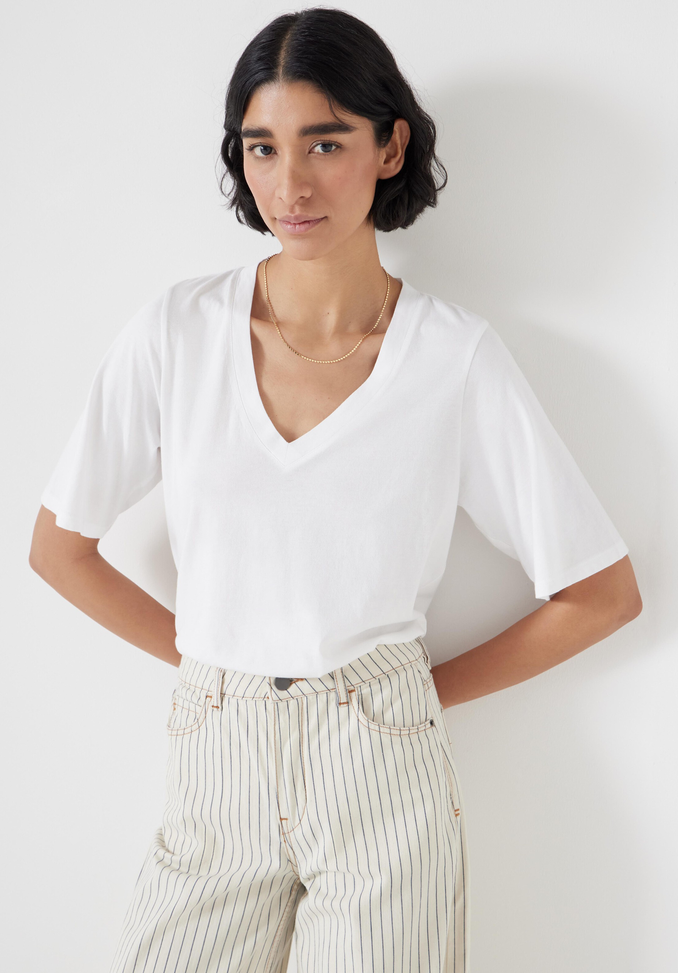 Reece V Neck Drapey T-Shirt | Hush UK