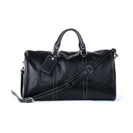 Belmont Cabin Bag - Black Florentine Leather | Barrington Gifts