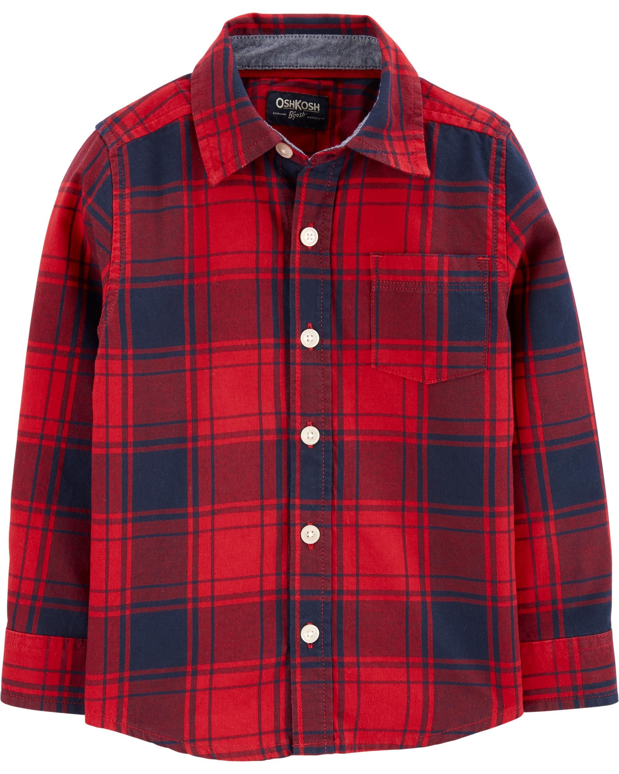 Plaid Flannel Button-Front Shirt | OshKosh B'gosh